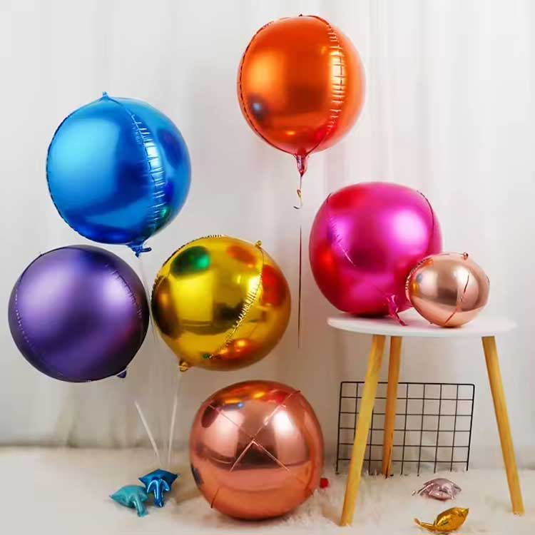 4D farebný okrúhly fóliový balón