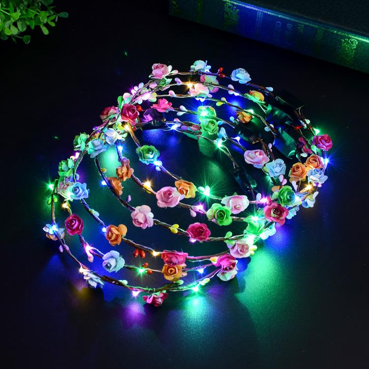 LED kvetinová čelenka Crown